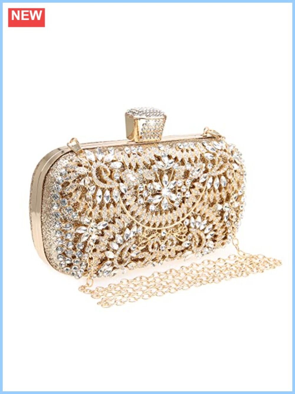 Sparkly Rhinestone Crystal Clutch Bag Glitter Sequin Evening Handbag Wedding